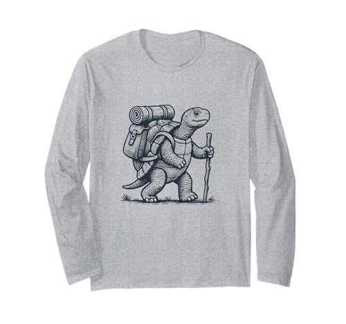 Wanderschildkröte, Rucksackreisen, Tier, Herren, Damen, Kinder, lustig Langarmshirt Wanderschildkröte, Rucksackreisen, Tier, Herren, Damen, Kinder, lustig Langarmshirt von Hiking Funny Slow and Steady Designs