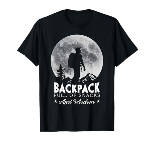 Rucksack Snacks und Weisheit Lustiges Outdoor-Wander-Zitat T-Shirt Rucksack Snacks und Weisheit Lustiges Outdoor-Wander-Zitat T-Shirt von Hiking Humor Designs