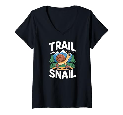 Damen Trail Schnecke Wandern Berg Rucksackreisen Outdoor Humor T-Shirt mit V-Ausschnitt Damen Trail Schnecke Wandern Berg Rucksackreisen Outdoor Humor T-Shirt mit V-Ausschnitt von Hiking Trail Snail Mountain Trekking Outdoors