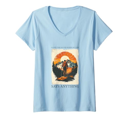 Damen lustig wandern Spruch Bergsteigen wandern Berge T-Shirt mit V-Ausschnitt Damen lustig wandern Spruch Bergsteigen wandern Berge T-Shirt mit V-Ausschnitt von Hiking designs