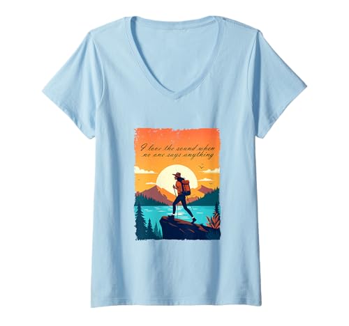 Damen lustig wandern Spruch Bergsteigen wandern Berge T-Shirt mit V-Ausschnitt Damen lustig wandern Spruch Bergsteigen wandern Berge T-Shirt mit V-Ausschnitt von Hiking designs