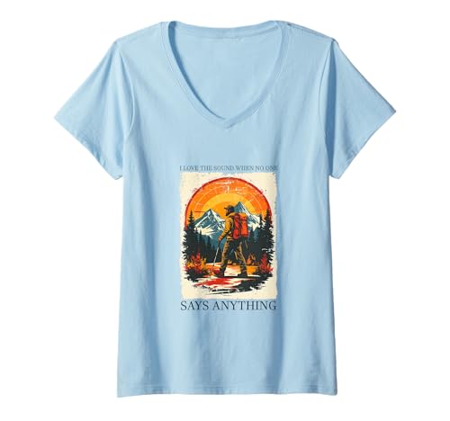 Damen lustig wandern Spruch Bergsteigen wandern Berge T-Shirt mit V-Ausschnitt Damen lustig wandern Spruch Bergsteigen wandern Berge T-Shirt mit V-Ausschnitt von Hiking