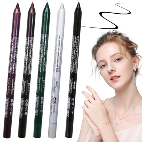 Buntes Eyeliner, 5 Stück Eyeliner Bleistift, 5 Farben wasserdichte Neon Eyeliner wasserdichte Eyeliner langlebiger Gel Augenliner tragbares Augen Make up für Mädchen Frauen von Hilai