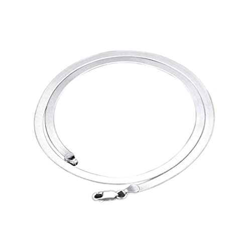 Flache Schlangenkette Choker Halskette, flache Schlange Kette Halskette Einfache Silber Legierung Choker Halskette Schmuck Für Männer Frauen 4mm 925 Sterling Silber Kette von Hilai