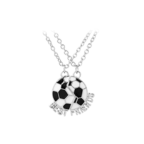 Kreative beste Freunde Halskette Fußballfußball Freundschaft Anhänger Halsketten Zwei Teile Sport Fußball Schmuck Drehmoment Halsketten von Hilai