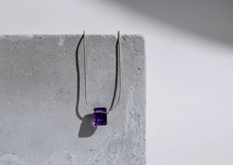 Amethyst Halskette | Edelstein Kette Kristall Handgefertigter Schmuck Boho Layering Kostenloser Versand von HilalSecenDesigns