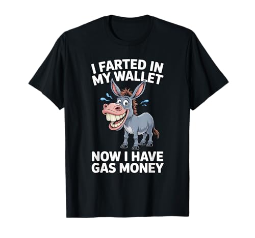 Lustiger Esel Spruch Humorvoll Gas Geldb RSE Witz Damen Herren T-Shirt von Hilarious Animal Fart Comedy Cartoon Meme Dad Mom