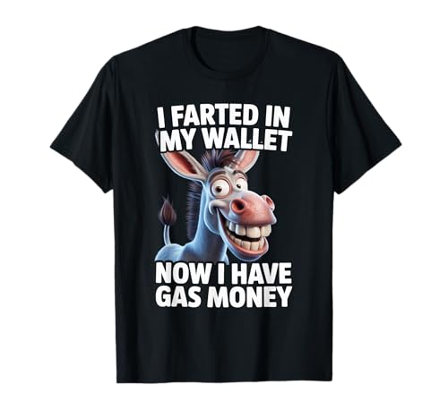 Lustiger Esel Spruch Humorvoll Gas Geldb RSE Witz Damen Herren T-Shirt von Hilarious Animal Fart Comedy Cartoon Meme Dad Mom
