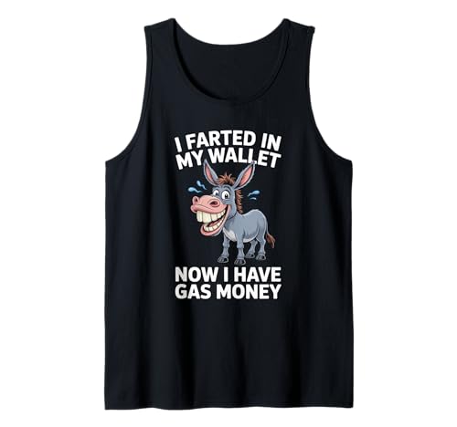 Lustiger Esel Spruch Humorvoll Gas Geldb RSE Witz Damen Herren Tank Top von Hilarious Animal Fart Comedy Cartoon Meme Dad Mom