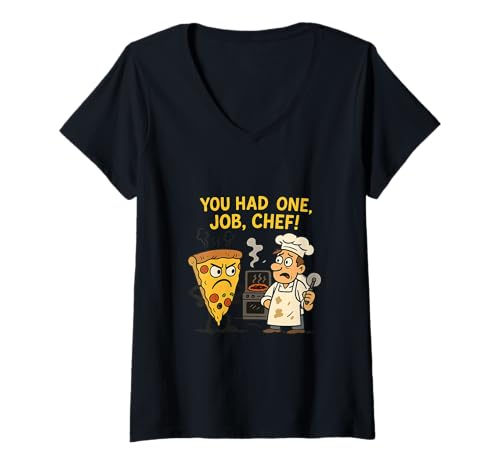 Damen Angry Potato vs Chef | Lustiger Kochkampf | T-Shirt mit V-Ausschnitt Damen Angry Potato vs Chef | Lustiger Kochkampf | T-Shirt mit V-Ausschnitt von Hilarious Food Cartoon for Culinary Humor Fans |