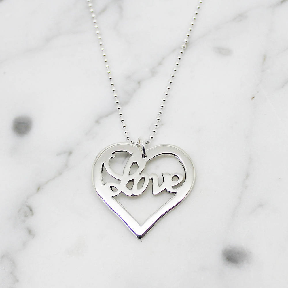 Liebe Herz Halskette - Sterling Silber Liebe Herz Halskette - Sterling Silber von HilaryandJune