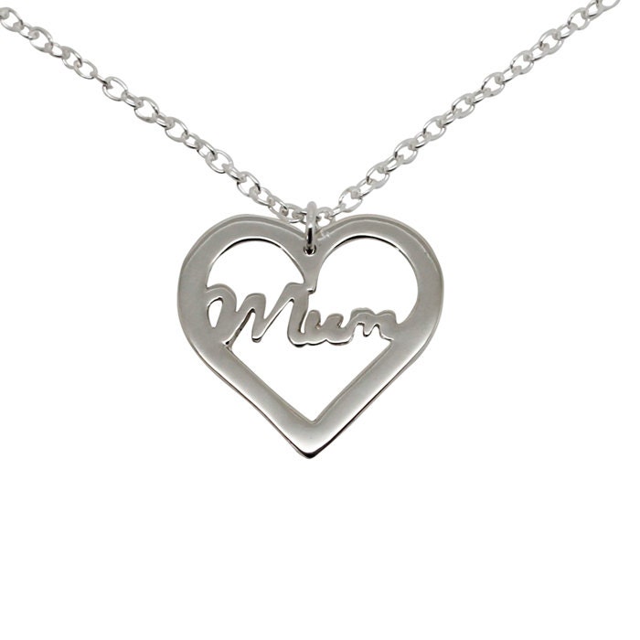Mama Herz Halskette - Sterling Silber Mama Herz Halskette - Sterling Silber von HilaryandJune