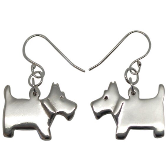 Scottie Hund Sterling Silber Ohrringe, Hunde, Ohrringe Scottie Hund Sterling Silber Ohrringe, Hunde, Ohrringe von HilaryandJune