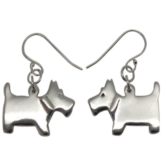 Scottie Hund Sterling Silber Ohrringe, Hunde, Ohrringe Scottie Hund Sterling Silber Ohrringe, Hunde, Ohrringe von HilaryandJune