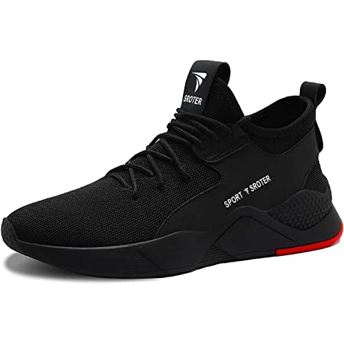 HILAX Sicherheitsschuhe Herren Leicht Arbeitsschuhe Damen rutschfest Atmungsaktiv mit Stahlkappe Sneaker Schutzschuhe Schwarz 37 EU von HILAX