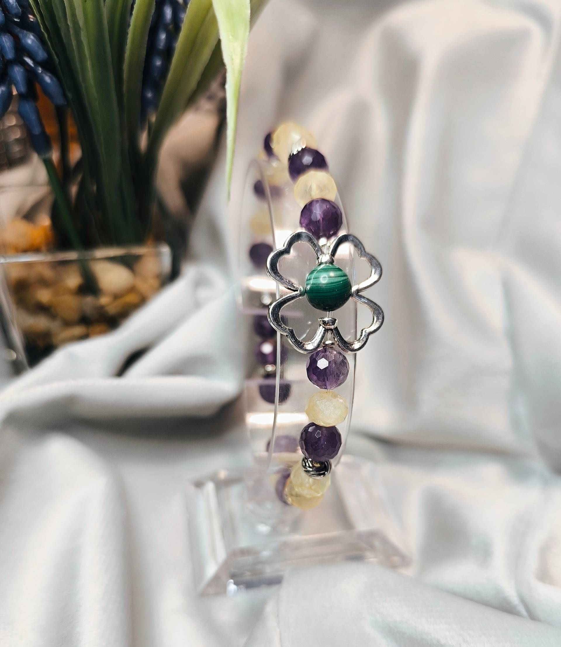 Armband. Citrin. Amethyst. Malachit. Symbol Des Glücks. Natürliche Steine. Lithotherapie-Set "Positives Denken' Armband. Citrin. Amethyst. Malachit. Symbol Des Glücks. Natürliche Steine. Lithotherapie-Set "Positives Denken' von HilfeausderNatur