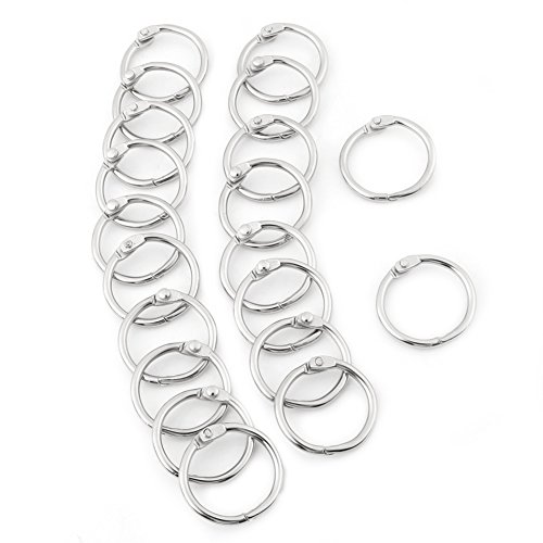 20PCS aufklappbare Segment Ringe, 3 Größen Metall Klappring Buch Binder Split Schlüsselanhänger Album Sammelalbum Loose Leaf Clip(25mm) von Hilitand