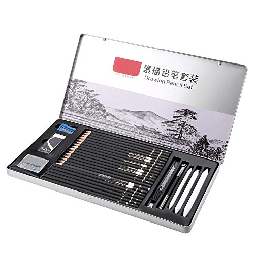 29 stücke Zeichnung Skizze Set Weiche Mittelharte Kohle Skizzieren Bleistift mit Radiergummi Kunsthandwerk Malerei Skizzieren Kit von Hilitand
