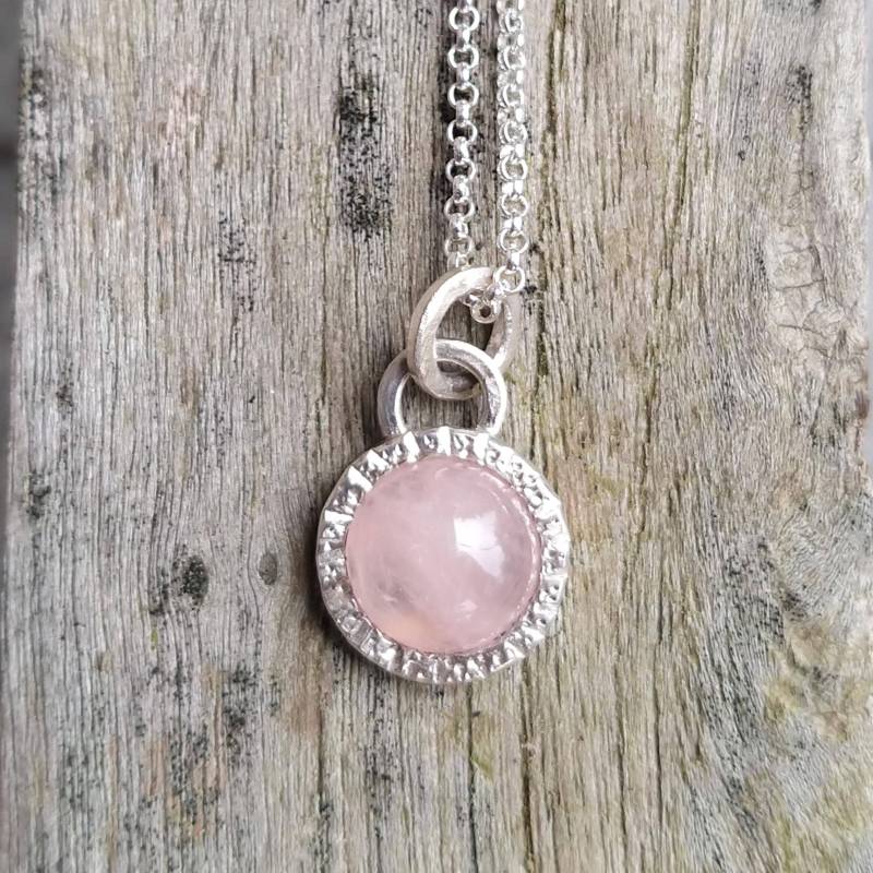 Einzelstück - Rosenquarz Anhänger Silber von HilkkaSejaSchmuck