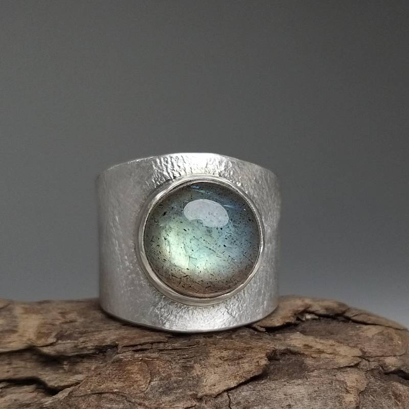 Unikat - Großer Labradorit Ring Silber Einzelstück, Statement von HilkkaSejaSchmuck