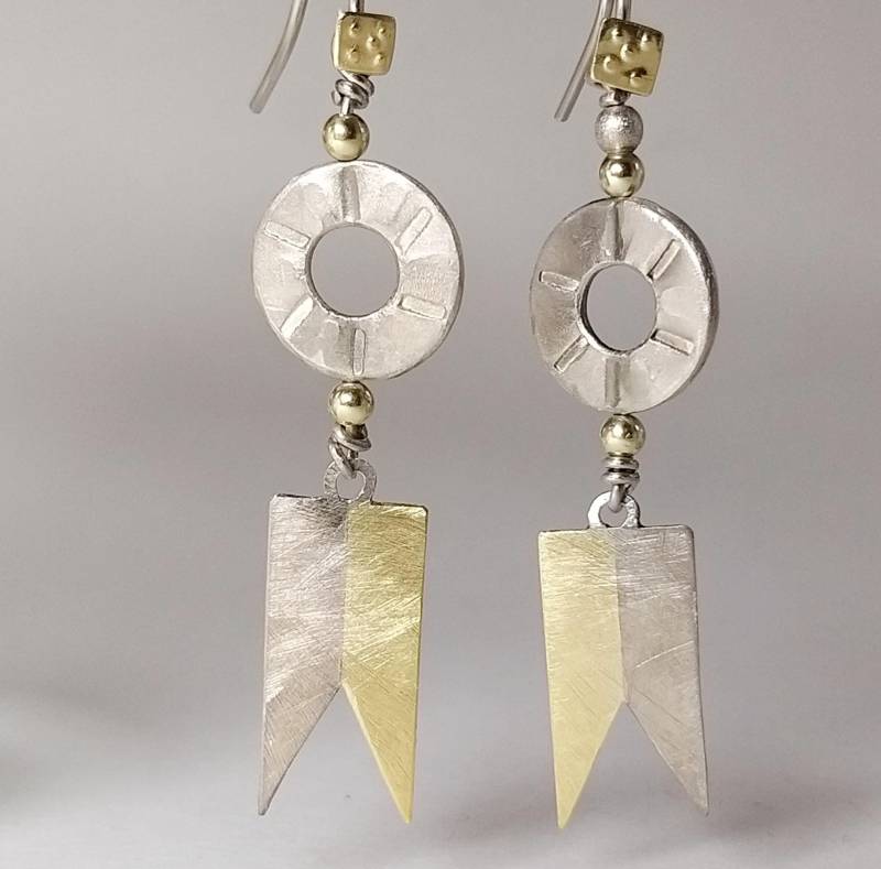 Unikat Ohrringe Maritime Fähnchen in 750 Gold Und Silber von HilkkaSejaSchmuck