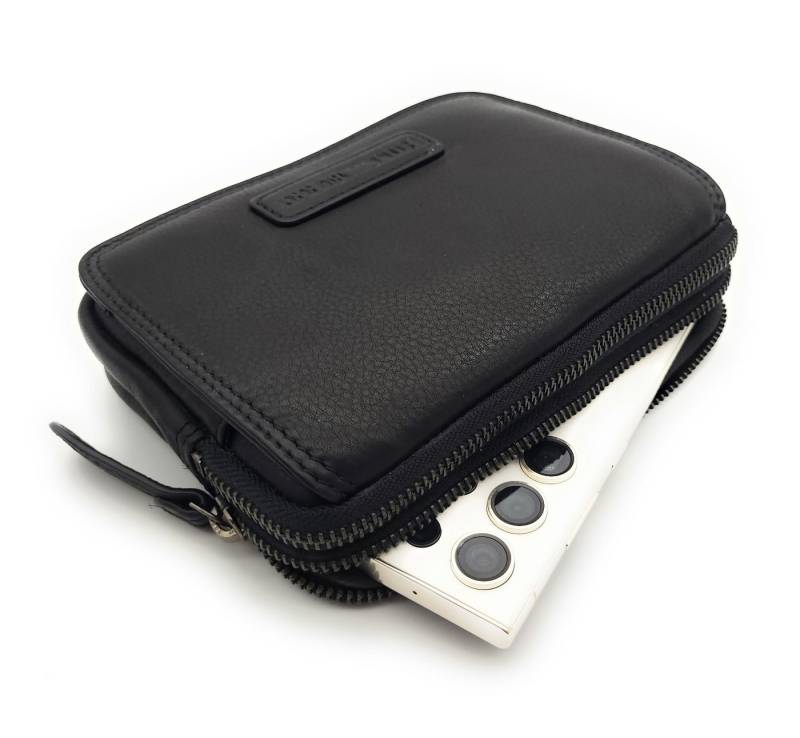 Hill Burry Gürteltasche echt Leder Hüfttasche, Bauchtasche, Dopplefach mit Reißverschluss von Hill Burry