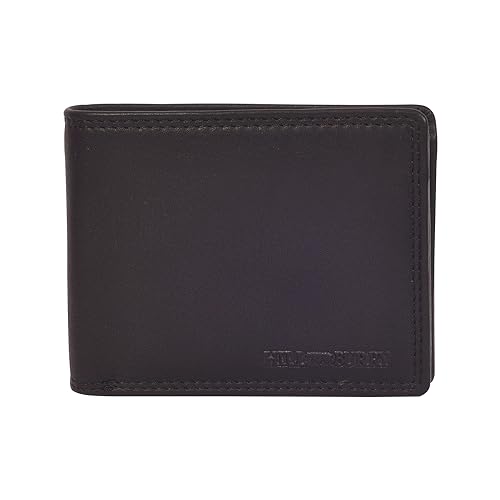 Hill Burry Leder Heeren Portemonnaie I Geldbörse I Brieftasche | Geldbeutel Wallet Portmonee Echtleder RFID Schutz hochwertig naturgegerbt Black Schwarz von Hill Burry
