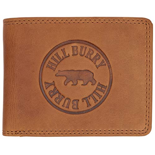Hill Burry Portemonnaie Leder Herren I Geldbörse I Brieftasche | Geldbeutel Wallet Portmonee mit RFID Schutz aus hochwertigem naturgegerbtem Leder von Hill Burry