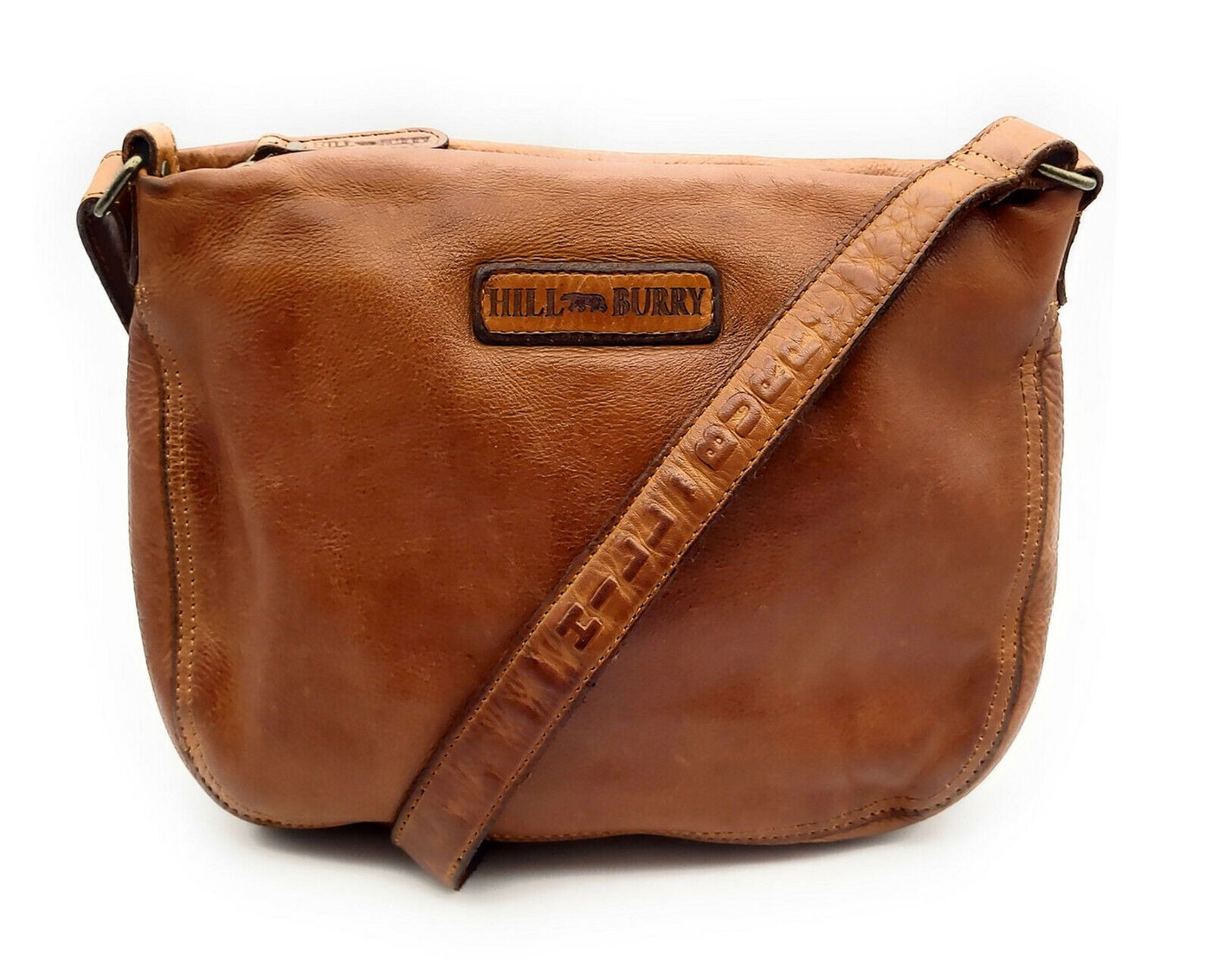 Hill Burry Schultertasche echt Leder Damen Handtasche aus edlem Waschleder von Hill Burry
