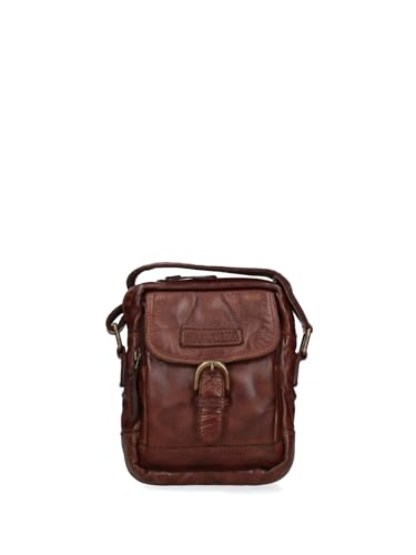 Umhängetasche für Herren aus echtem Leder Made in Italy 17 x 22 x 7 cm ART-HT05W-HILB-PARENT, braun von Hill Burry