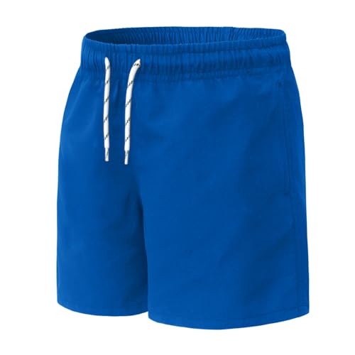 Hill & Sea Badehose Jungen Kinder Badeshorts Unisex Schnelltrocknend Boardshorts Atmungsaktiv Wasserabweisend Badeshorts mit Mesh-Futter Taschen und Verstellbarem Tunnelzug Blau 146 von Hill & Sea
