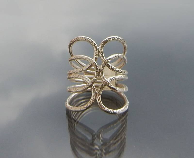 Silber Durchbrochener Wickelring - Karen Hill Tribe Handgemachter Silberring Silberringe Für Frauen von HillTribeSilverNZ