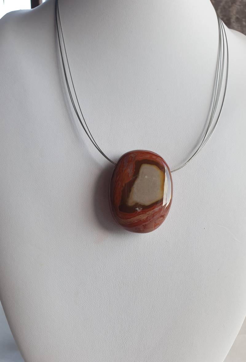 Anhänger Aus Polychrom-Jaspis Braun-Bunt Mit Sehr Schöner Zeichnung. 40 X 30 10 Mm. Jeder Stein Ein Unikat. Geschenk, Heilstein von HillaBeads