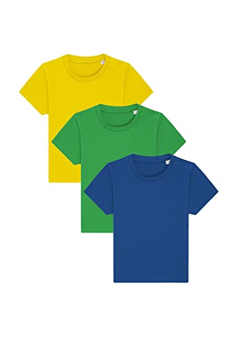 3er Set Hochwertiges Baby, Kleinkind T-Shirt aus Bio-Baumwolle, Säuglingshirt mit Druckknöpfe, hervorragend zum Bedrucken.(z.B. mit Transferfolien), Size:80/86, Color:Fresh von Hilltop