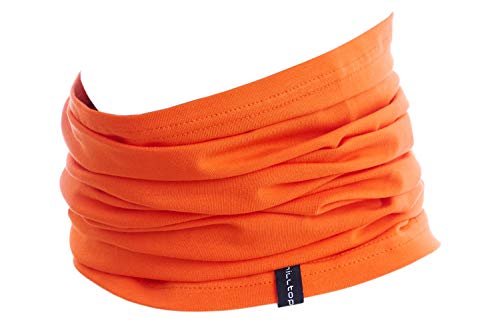 Hilltop Halstuch aus Baumwolle, Multifunktionstuch, Schlauchtuch, Bandana, Geschenk für Frauen und Männer, Farbe/Design:Orange von Hilltop