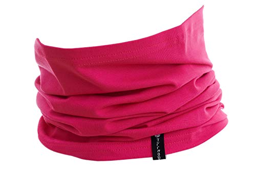 Hilltop Halstuch aus Baumwolle, Multifunktionstuch, Schlauchtuch, Bandana, Geschenk für Frauen und Männer, Farbe/Design:Pink von Hilltop