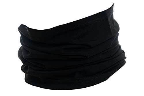 Hilltop Halstuch aus Baumwolle, Multifunktionstuch, Schlauchtuch, Bandana, Geschenk für Frauen und Männer, Farbe/Design:Schwarz uni von Hilltop