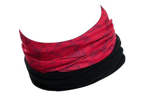 Hilltop® Polar Multifunktionstuch mit Fleece, warmes Halstuch, Schlauchtuch, Bandana für Damen und Herren, Farbe:Red Dahila von Hilltop