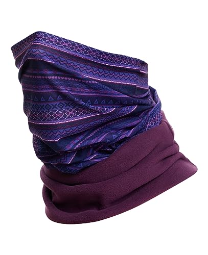 Hilltop® Polar Multifunktionstuch mit Fleece, warmes Schlauchtuch, Schal, Halstuch für kalte Herbst und Wintertage, für Damen und Herren, Trendige Farben, Farbe:Arius Purple von Hilltop