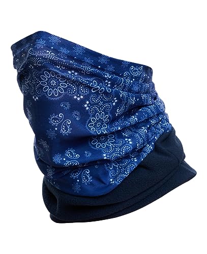 Hilltop® Polar Multifunktionstuch mit Fleece, warmes Schlauchtuch, Schal, Halstuch für kalte Herbst und Wintertage, für Damen und Herren, Trendige Farben, Farbe:Paisley Blue von Hilltop