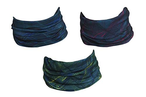 Hilltop 3 x Motorrad Multifunktionstuch, Schlauchtuch, Sport-Halstuch, Bandana / 3-er Set in aktuellen Designs, 3er Set:Space Carpet von Hilltop