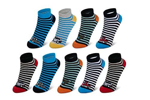 Hilltop 9 Paar Kinder Sneaker Socken, Kurzsocken aus Baumwolle für Jungen & Mädchen, Kindersocken, Size:23/26, Color:Jungen 1 von Hilltop