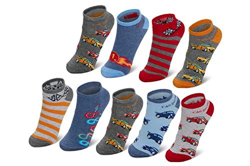 Hilltop 9 Paar Kinder Sneaker Socken, Kurzsocken aus Baumwolle für Jungen & Mädchen, Kindersocken, Size:27/30, Color:Jungen 2 von Hilltop