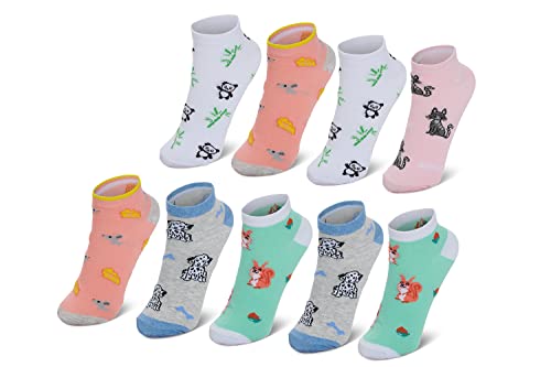 Hilltop 9 Paar Kinder Sneaker Socken, Kurzsocken aus Baumwolle für Jungen & Mädchen, Kindersocken, Size:31/34, Color:Mädchen 1 von Hilltop