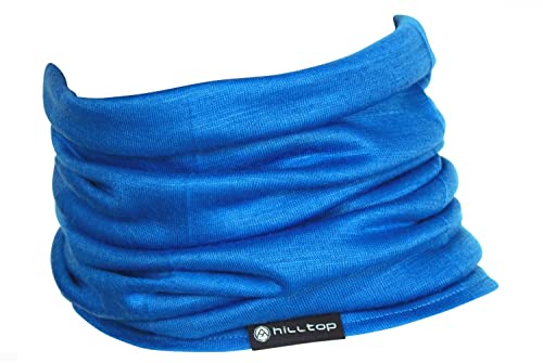 Hilltop Halstuch 100% Wolle (Merinowolle, mulesingfrei) - Multifunktionstuch, Schlauchtuch, Bandana für Damen und Herren, Farbe/Design:Blue von Hilltop