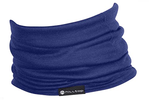 Hilltop Halstuch 100% Wolle (Merinowolle, mulesingfrei) - Multifunktionstuch, Schlauchtuch, Bandana für Damen und Herren, Farbe/Design:French Navy von Hilltop