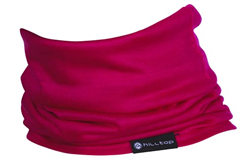 Hilltop Halstuch 100% Wolle (Merinowolle, mulesingfrei) - Multifunktionstuch, Schlauchtuch, Bandana für Damen und Herren, Farbe/Design:Fuchsia von Hilltop