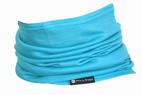 Hilltop Halstuch 100% Wolle (Merinowolle, mulesingfrei) - Multifunktionstuch, Schlauchtuch, Bandana für Damen und Herren, Farbe/Design:Light Blue von Hilltop