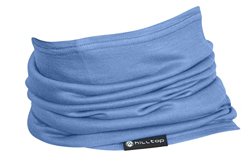 Hilltop Halstuch 100% Wolle (Merinowolle, mulesingfrei) - Multifunktionstuch, Schlauchtuch, Bandana für Damen und Herren, Farbe/Design:Sky Blue von Hilltop