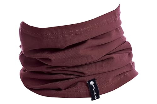 Hilltop Halstuch aus Baumwolle, Multifunktionstuch, Schlauchtuch, Bandana, Geschenk für Frauen und Männer, Farbe/Design:Burgund von Hilltop